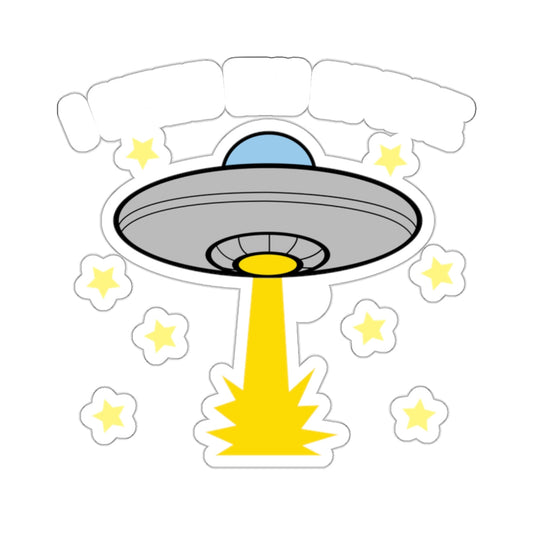 Alien Spaceship and Stars Art Sticker for Kids