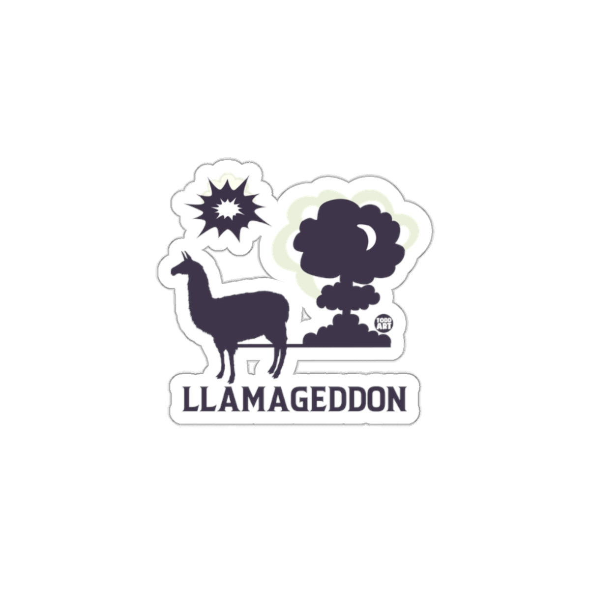 Llamageddon Sticker Explosive Design for Fun Decor