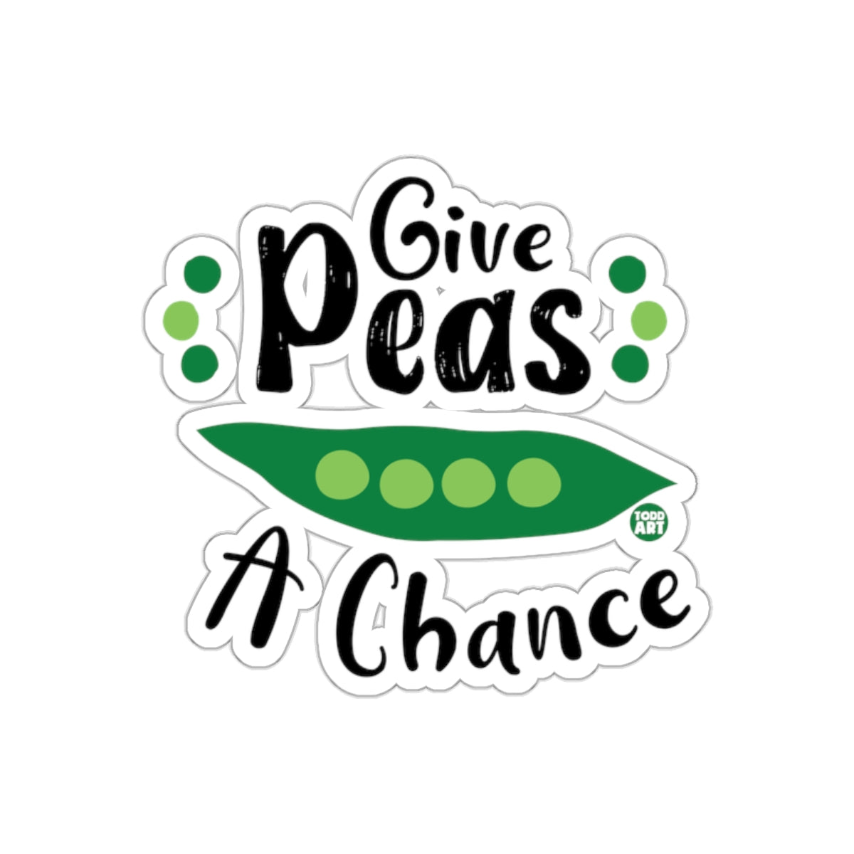 Give Peas A Chance  Sticker with Fun Design
