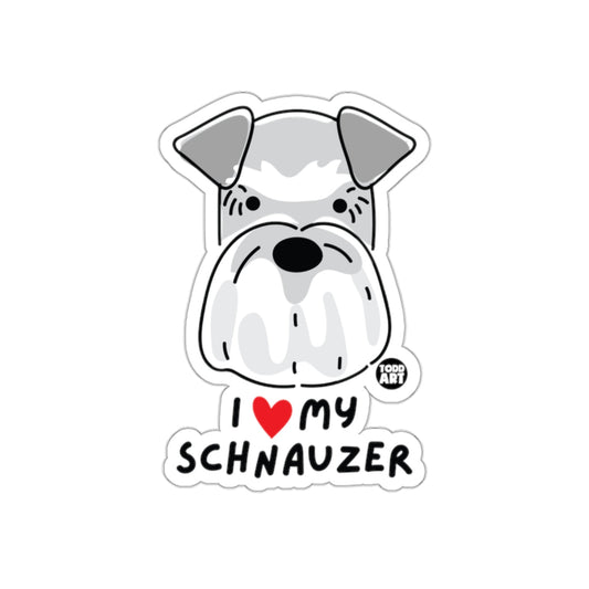 I Love My Schnauzer Fun Cartoon Style Sticker