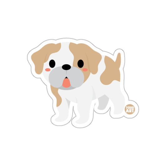 Cute Bulldog Puppy Todd Art Artwork Sticker Product