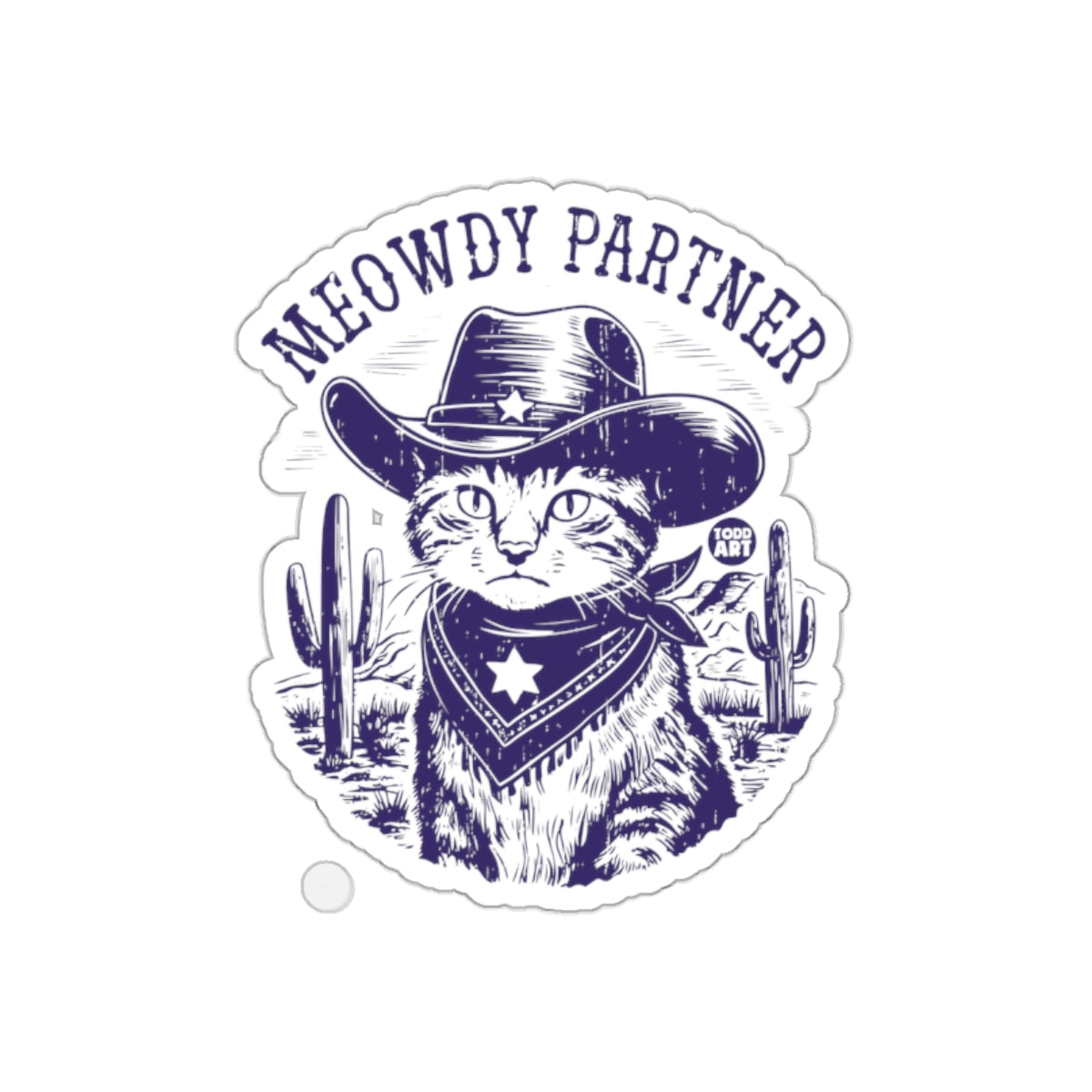 Meowdy Partner Cat in Cowboy Hat Sticker Design