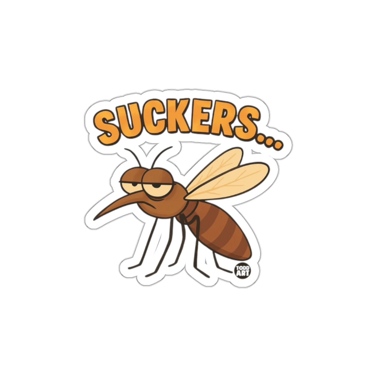 Suckers Mosquito Cartoon Funny Design Sticker