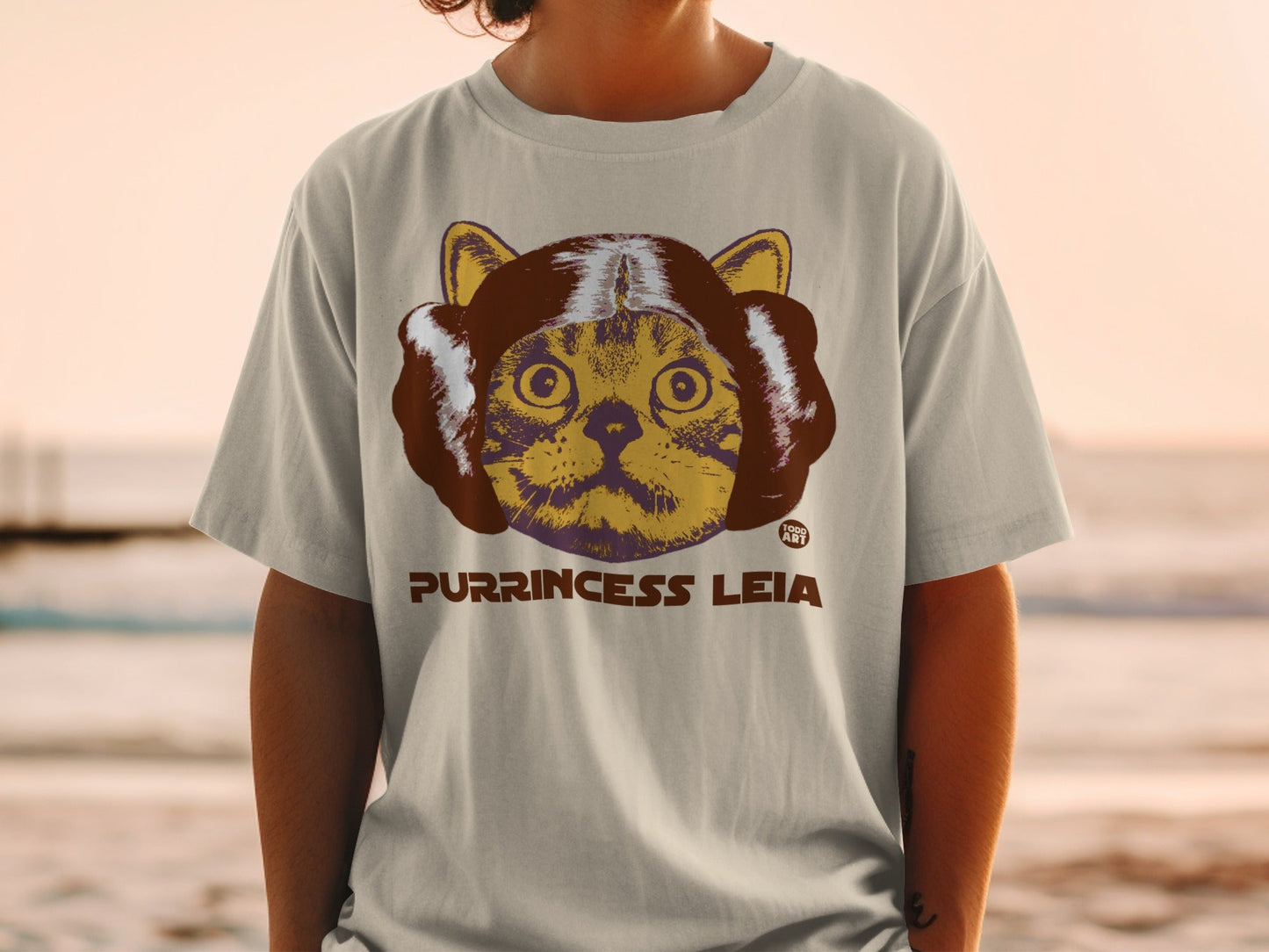 Purrincess Leia Cat Graphic Short Sleeve T-shirt
