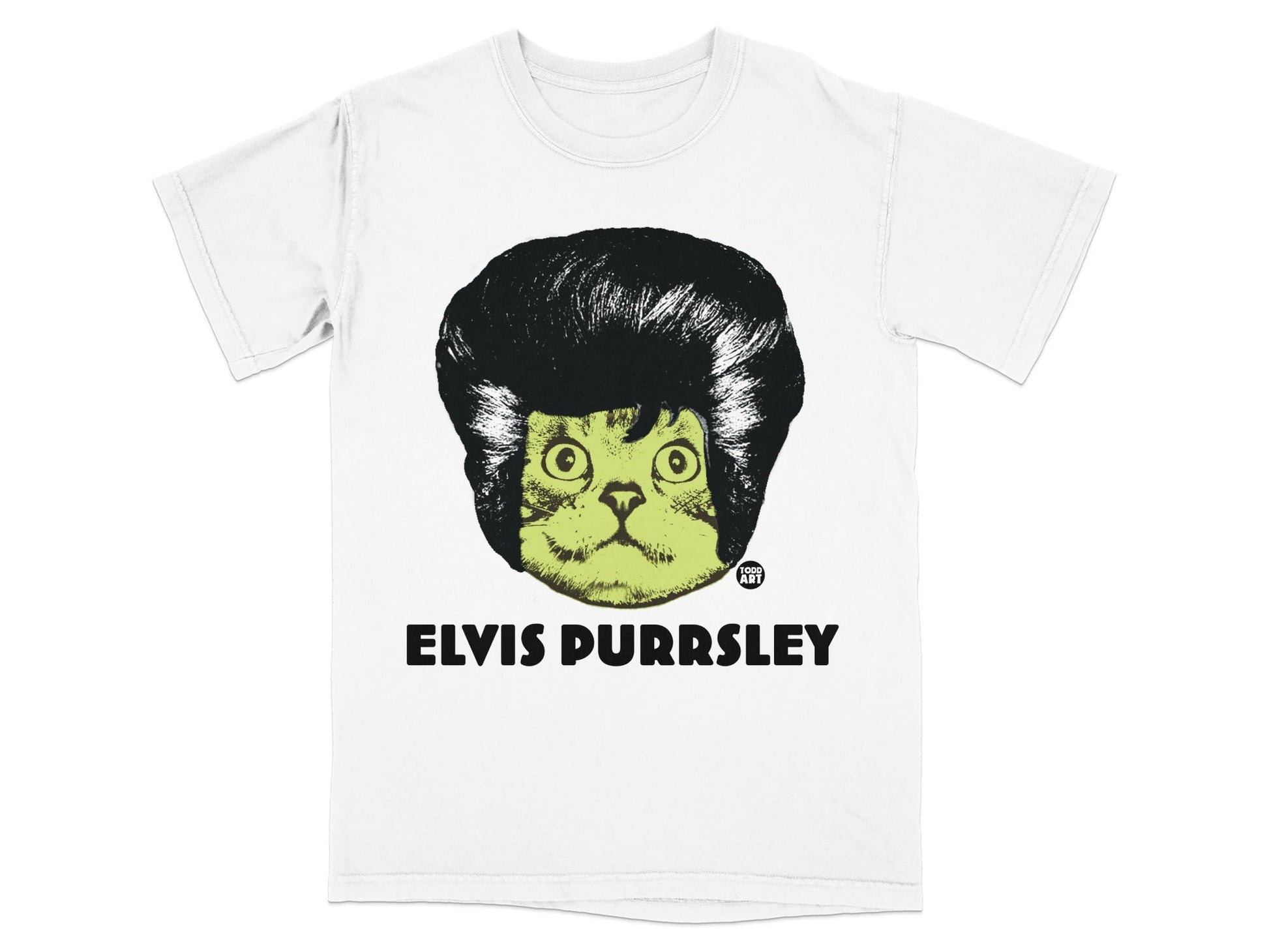 Elvis Purrsley Graphic Cat Design T-Shirt