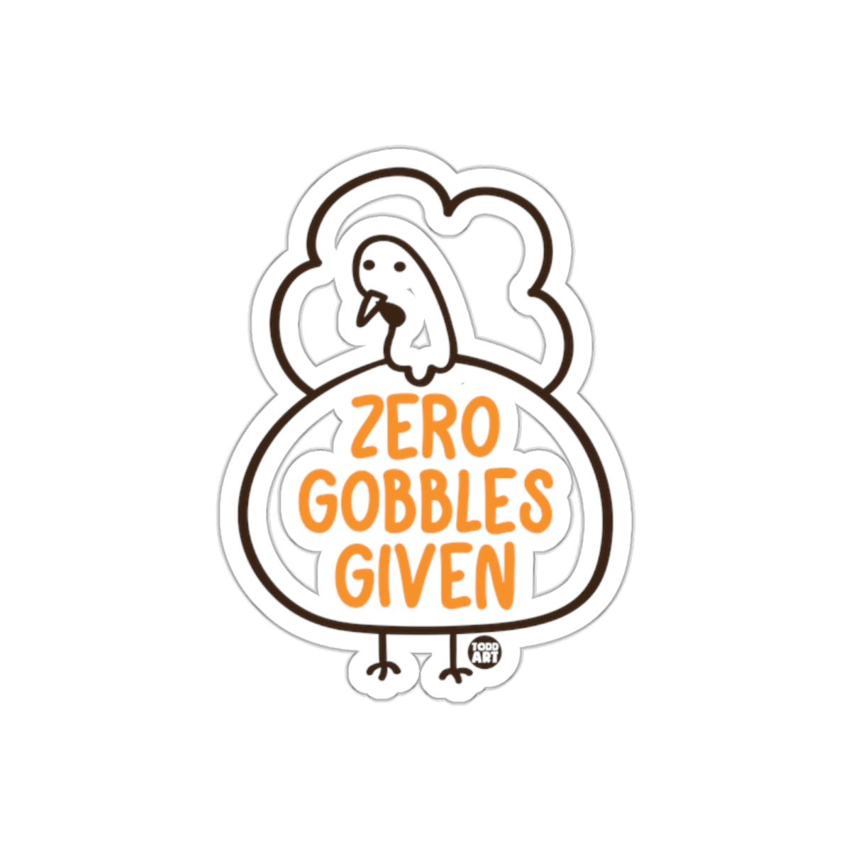 Zero Gobbles Given Funny Thanksgiving Sticker