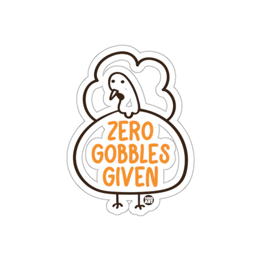 Zero Gobbles Given Funny Thanksgiving Sticker