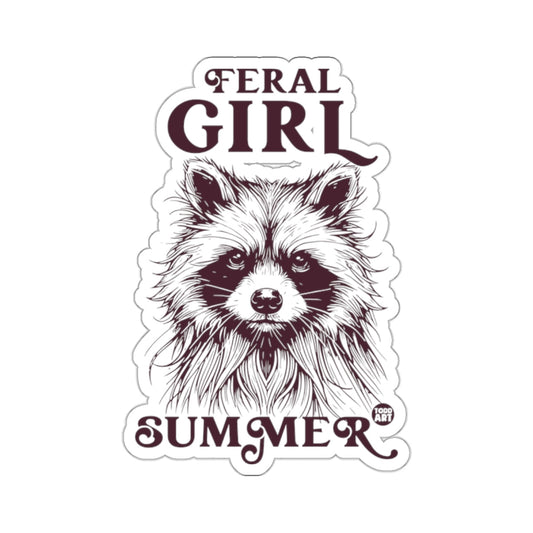 Feral Girl Summer Raccoon Illustration 