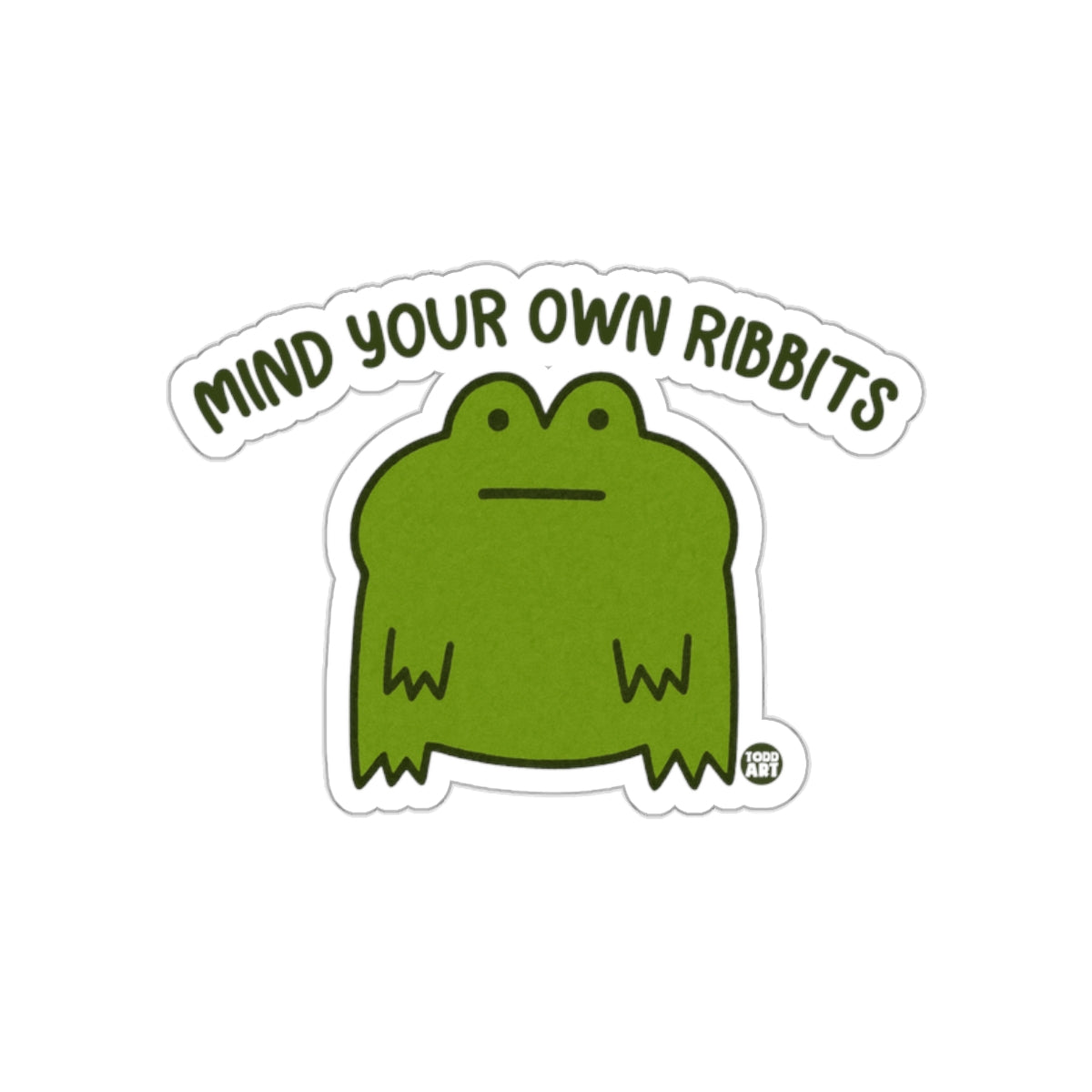 Mind Your Own Ribbits Funny Frog Sticker