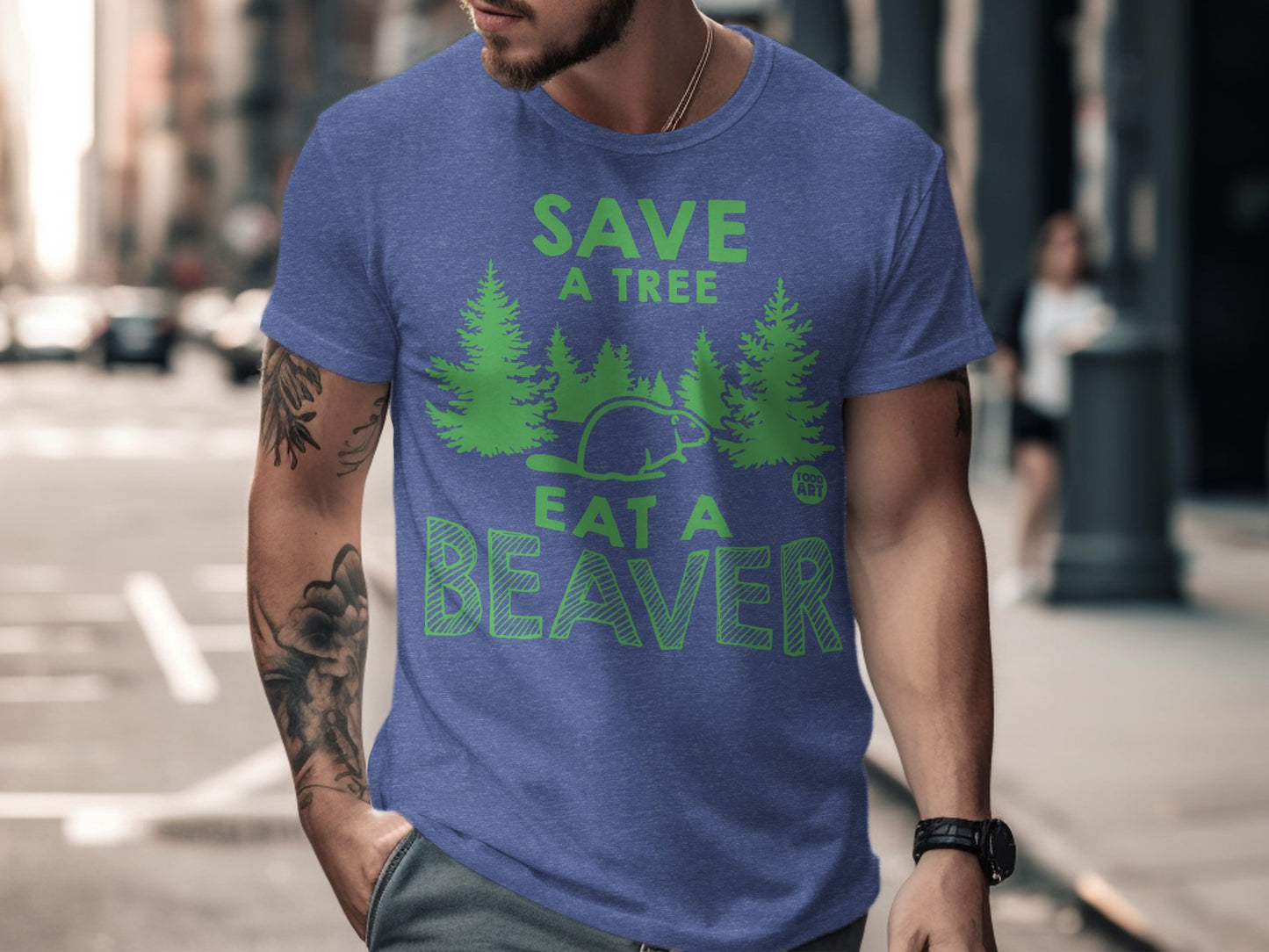 Save a Tree Eat a Beaver Graphic Tee Shirt product