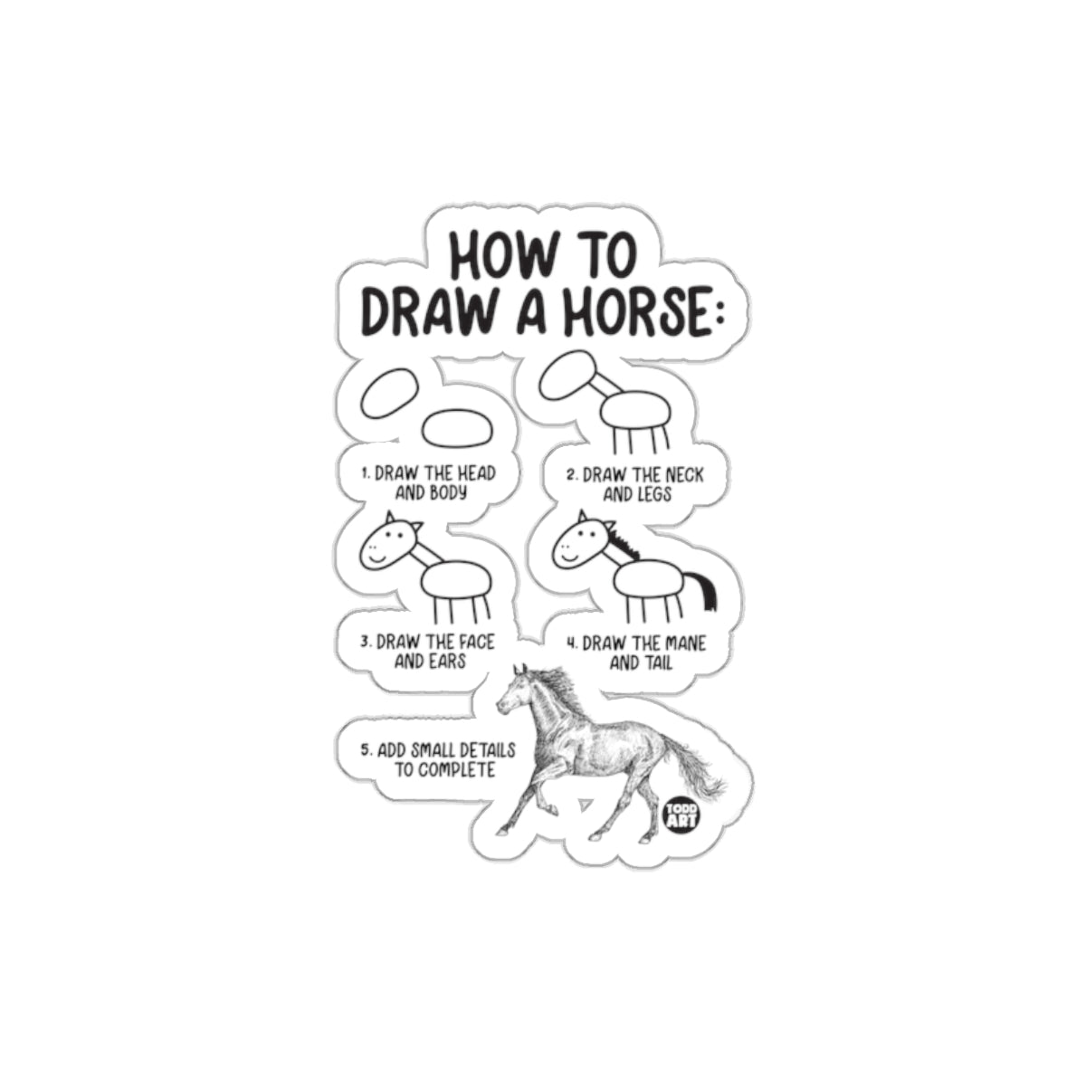 How To Draw A Horse Guide Artistic Sticker