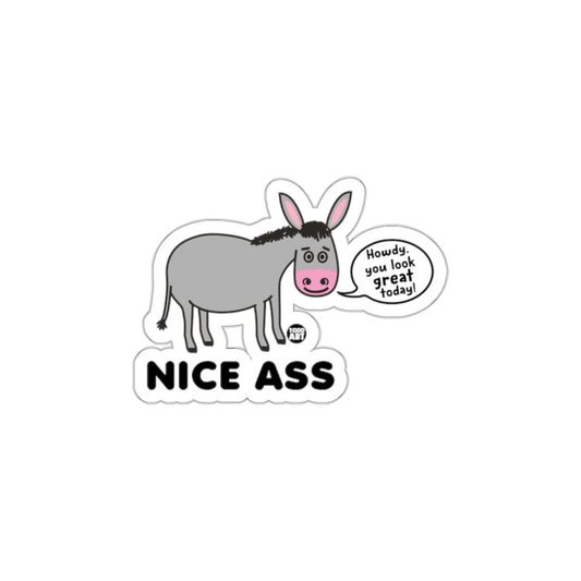 Nice Ass Funny Donkey Sticker with Compliment Text