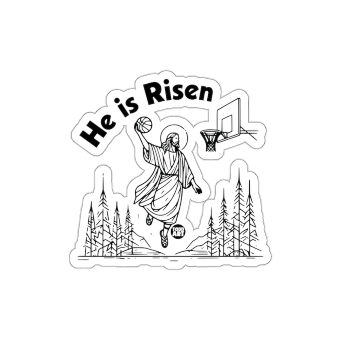 He is Risen Basketball and Nature Sticker