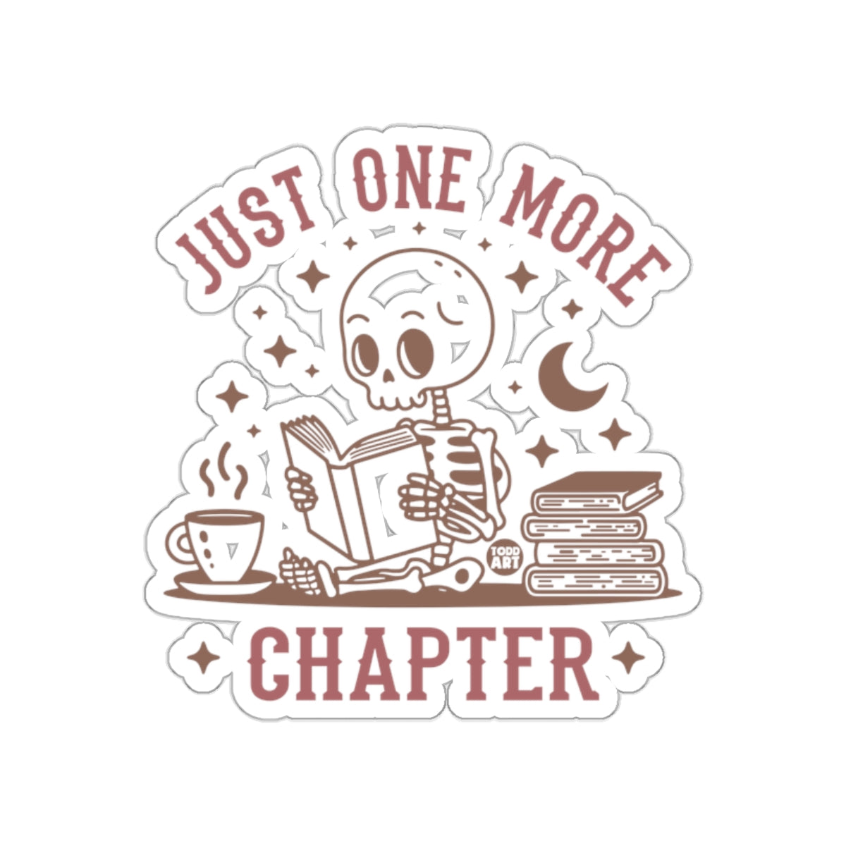 Just One More Chapter Skeleton Graphic Sticker