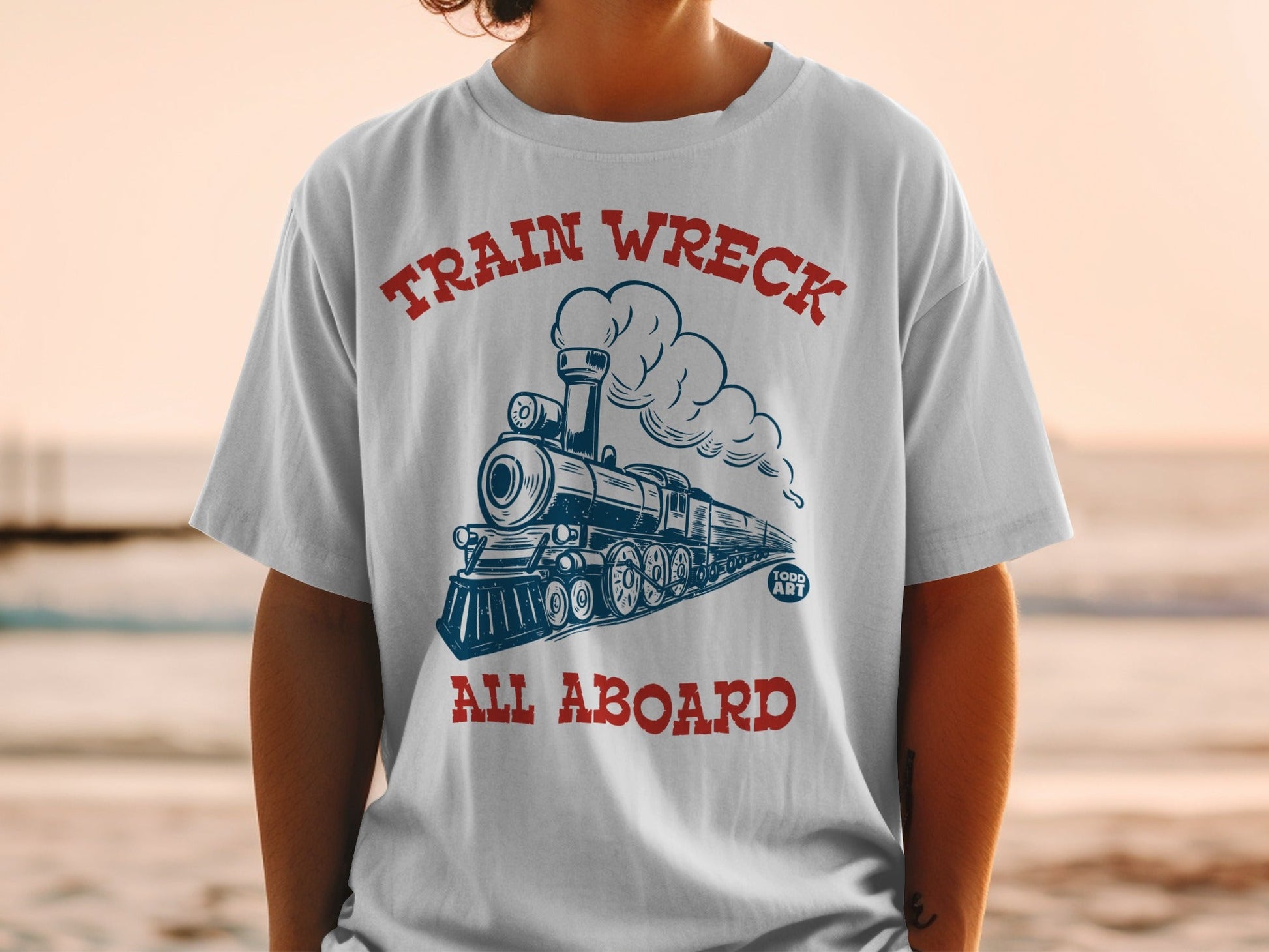 Train Wreck All Aboard Graphic T-Shirt Product