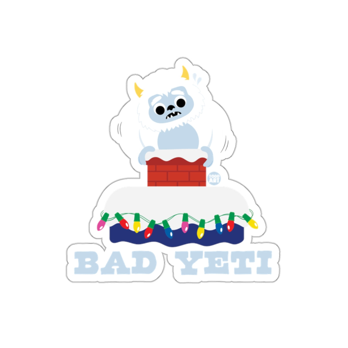BAD YETI Design with Colorful Lights Sticker