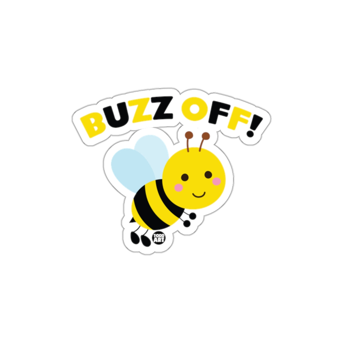 Cute Buzz Off Bumblebee Sticker with Fun Design