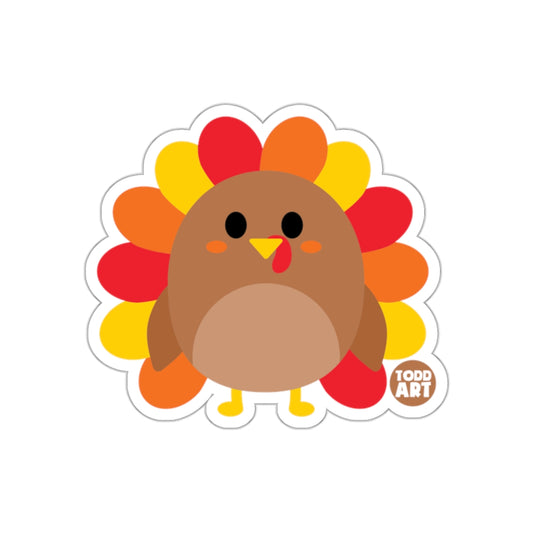 Colorful Thanksgiving Turkey Cartoon Graphic Sticker