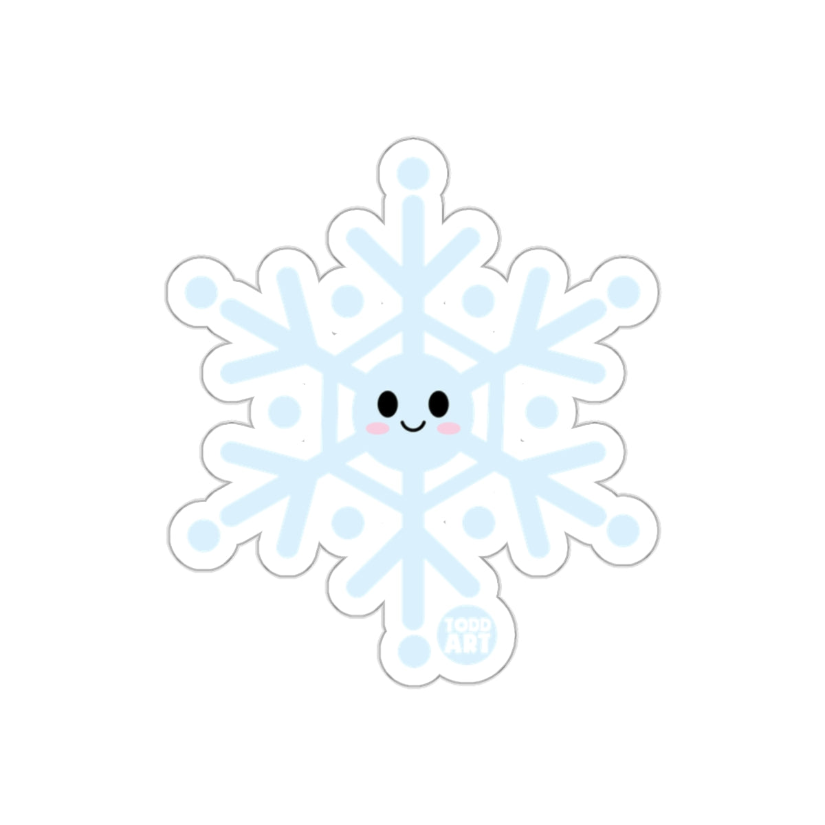 Cute Smiling Snowflake Sticker for Holiday Season