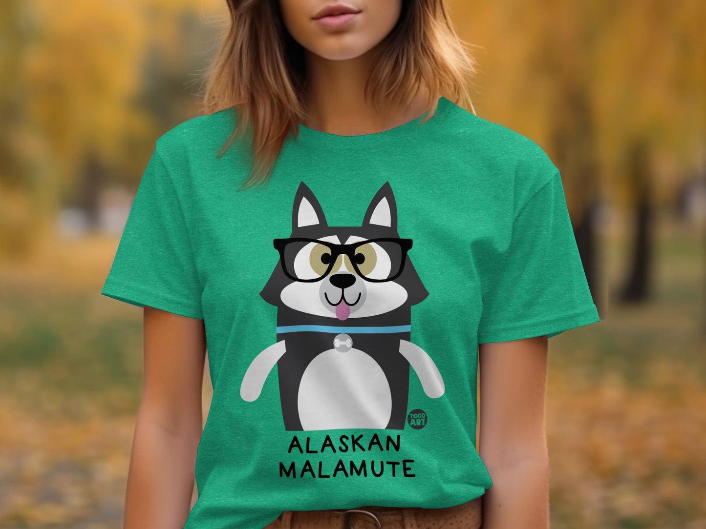 Cute Alaskan Malamute Cartoons T-Shirt For Dog Lovers