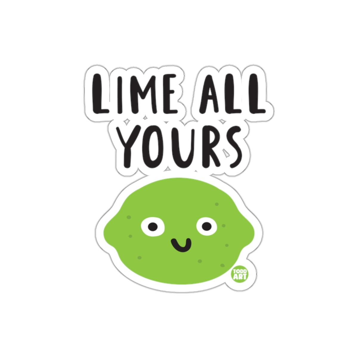 Lime All Yours Adorable Green Character Sticker