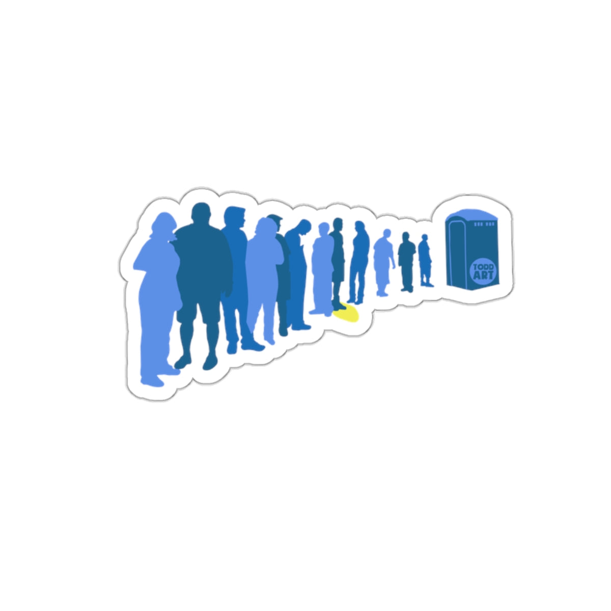 People Waiting in Line Silhouette Sticker Product