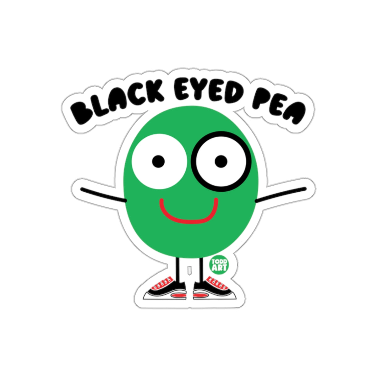 Black Eyed Pea Cartoon Artwork Sticker for Sale