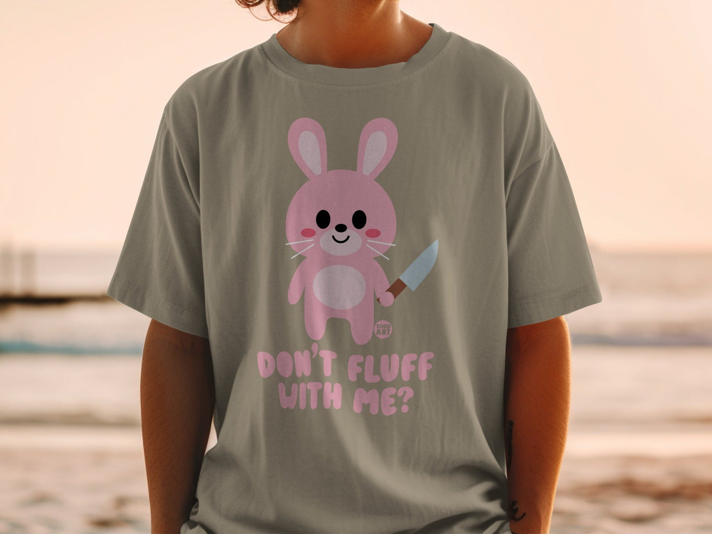 Don't Fluff With Me Bunny Graphic T-Shirt
