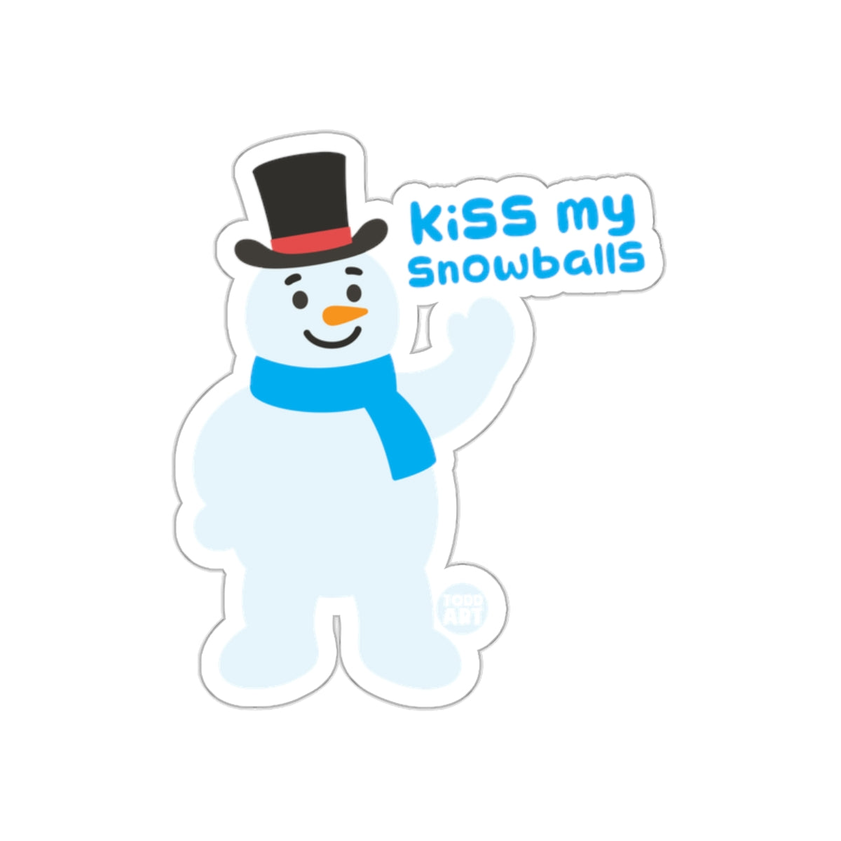 Kiss My Snowballs Funny Snowman Sticker Product