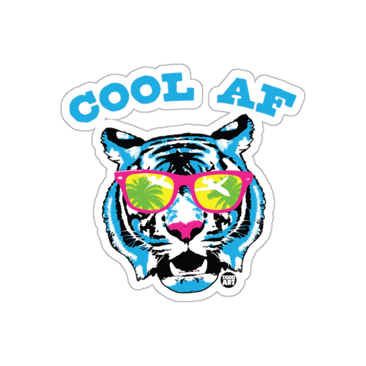 Cool AF Tiger with Sunglasses Sticker