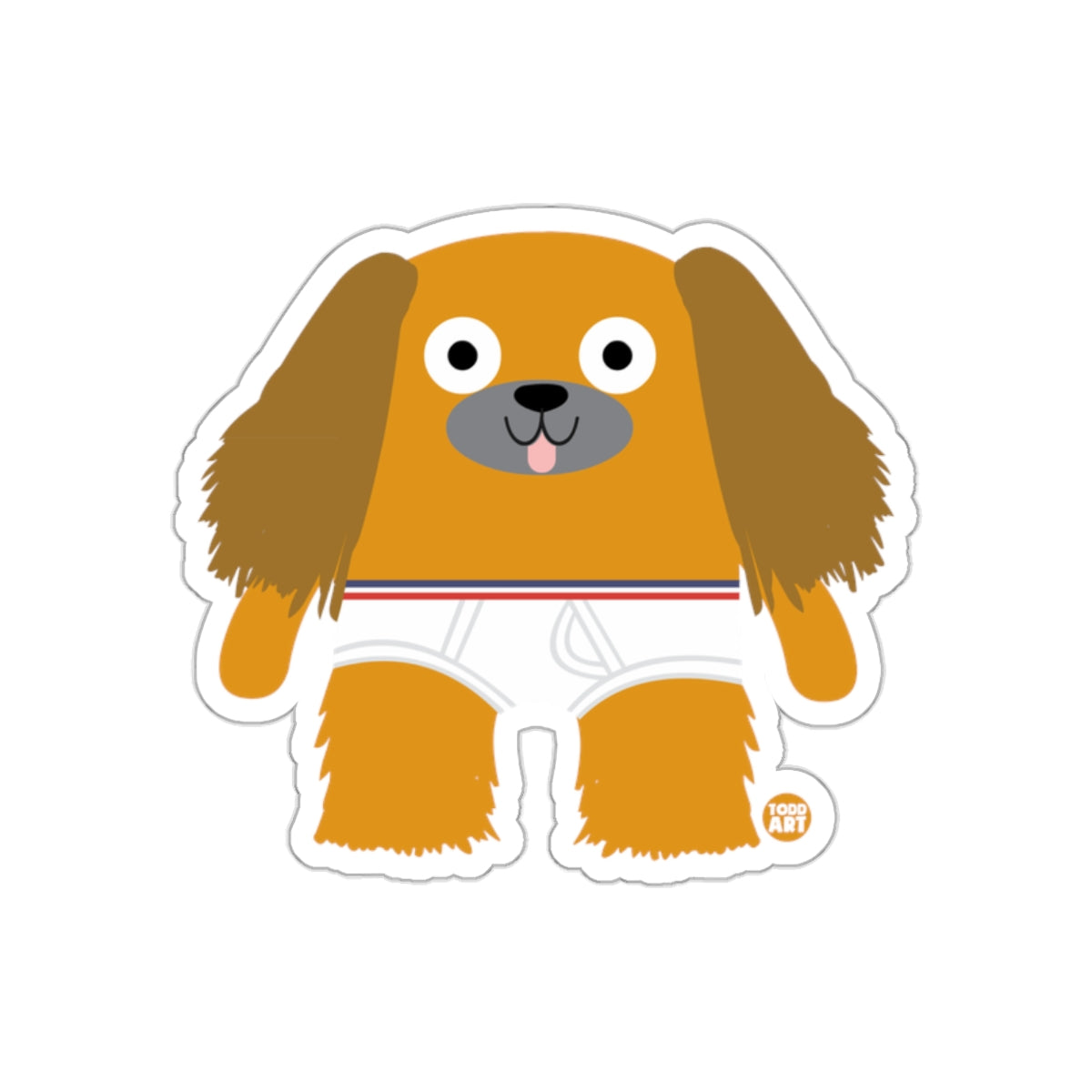 Cute Cartoon Dog in White Shorts Sticker