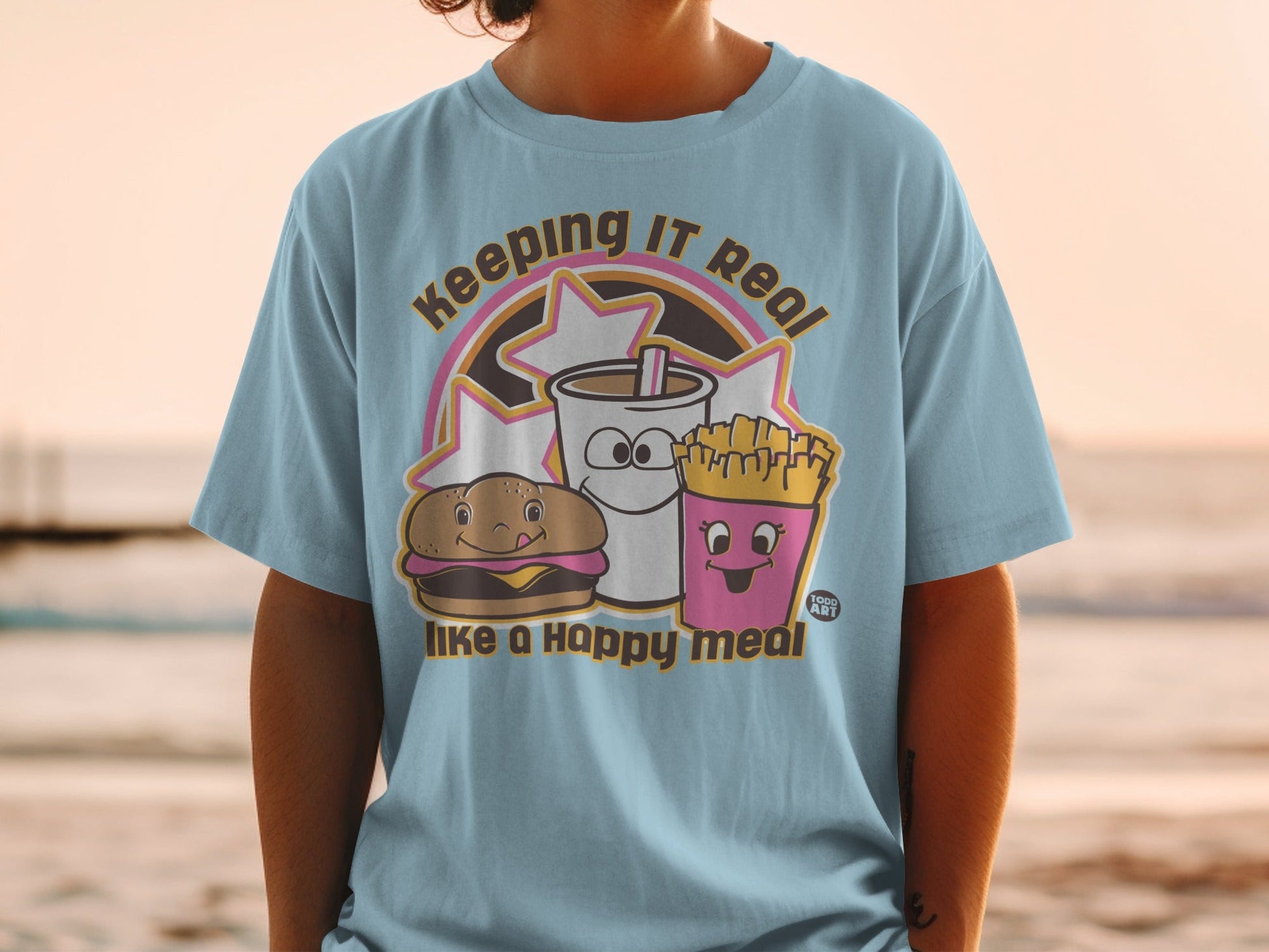 Keeping It Real Like a Happy Meal Graphic Shirt