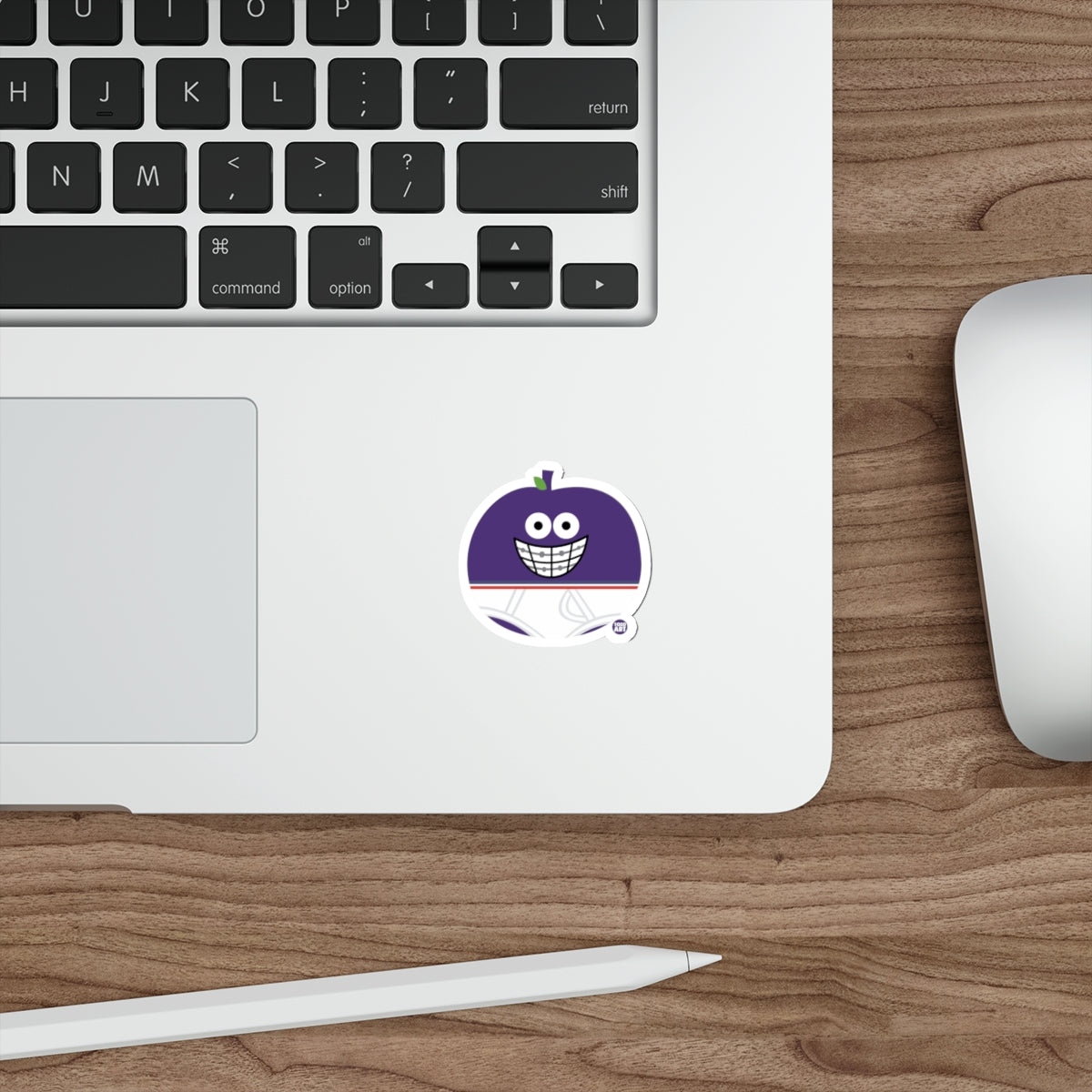 Purple Smiling Cartoon Character Sticker for Laptops