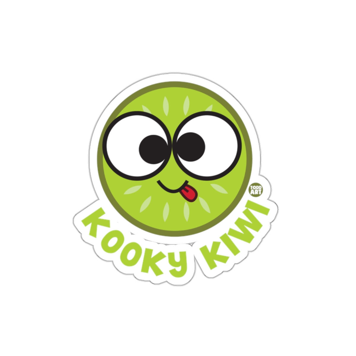 Kooky Kiwi Funny Cartoon Character Sticker For Sale