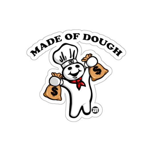 Made of Dough Cartoon Chef Holding Money Bags Stickers