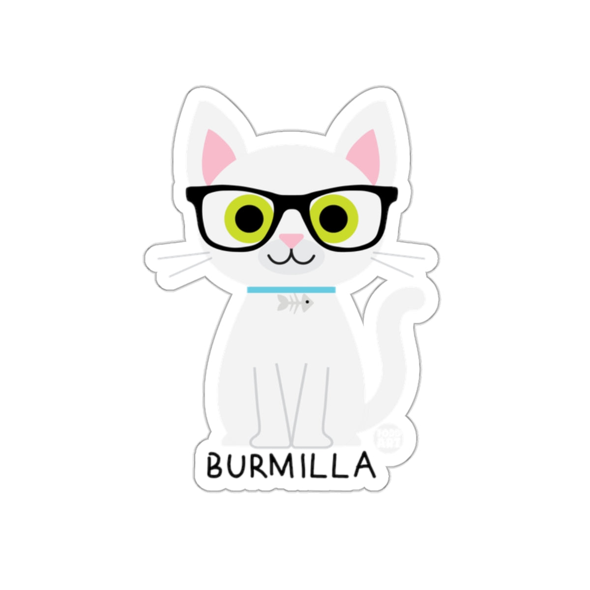 Cute Burmilla Cat Wearing Glasses Sticker Decal