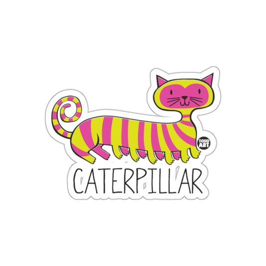 CaterPillar Cat Funny Pink Yellow Illustration Stickers