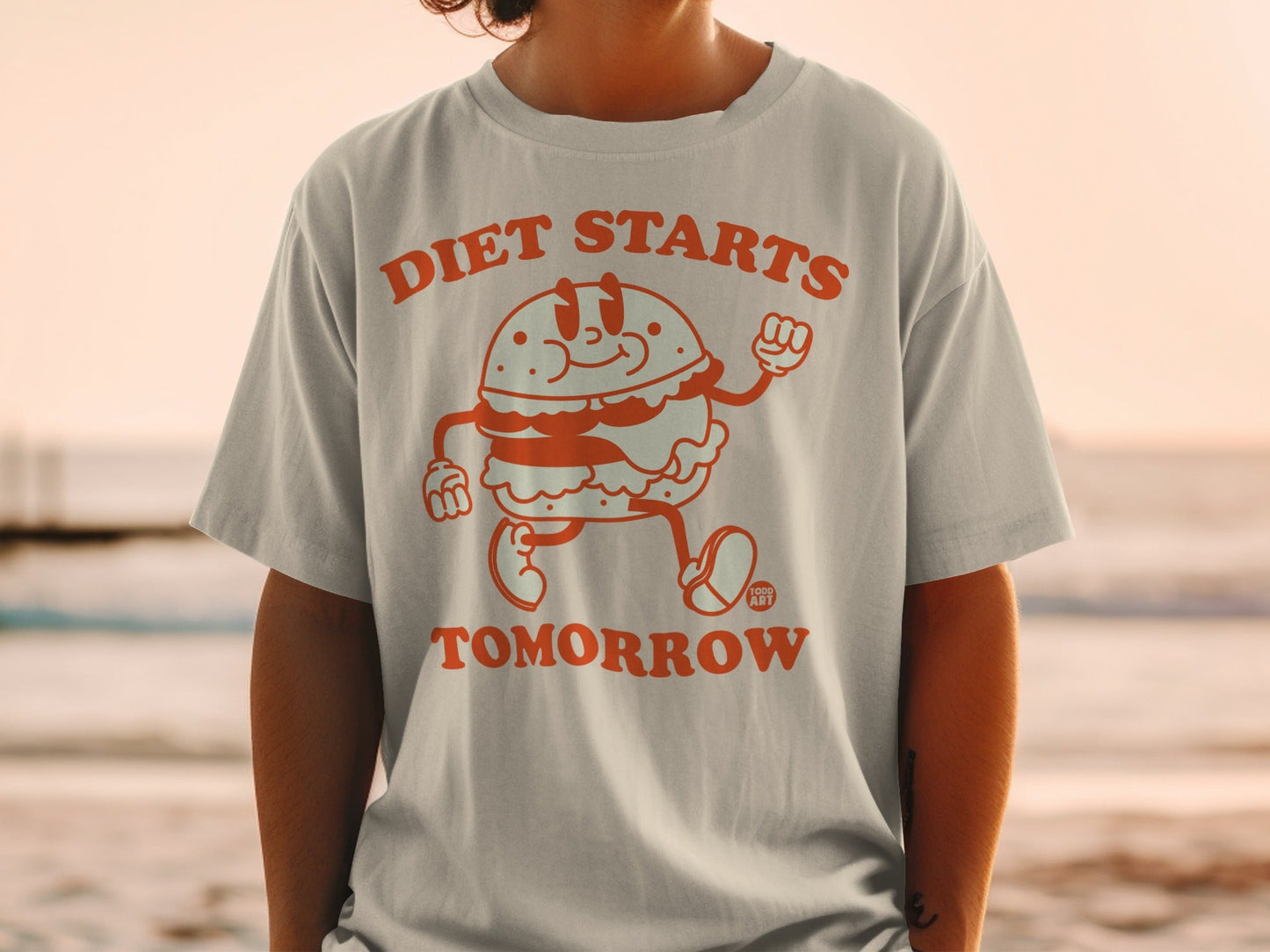 Diet Starts Tomorrow Funny Burger Graphic Shirt