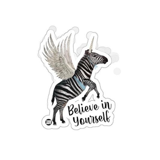 Believe in Yourself Winged Zebra Unicorn Sticker
