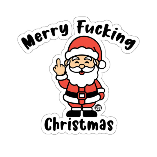 Merry Fucking Christmas Santa Middle Finger Todd Art 