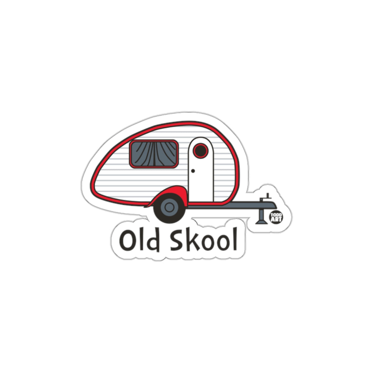 Old Skool Retro Camper Sticker with Unique Design