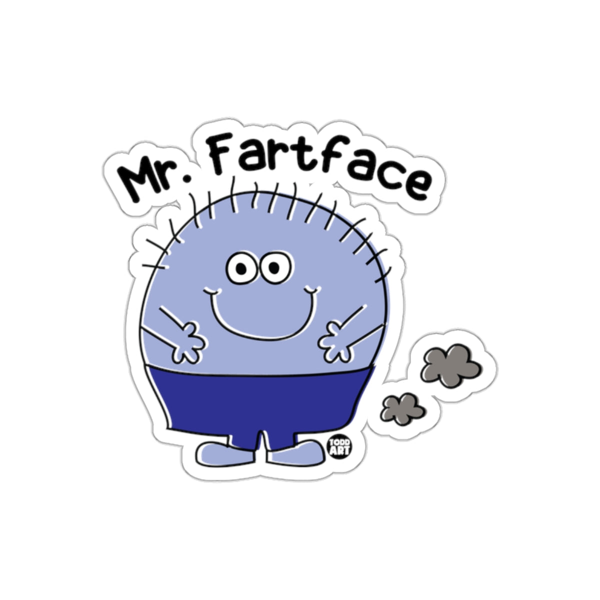 Mr. Fartface Funny Cartoon Character Sticker