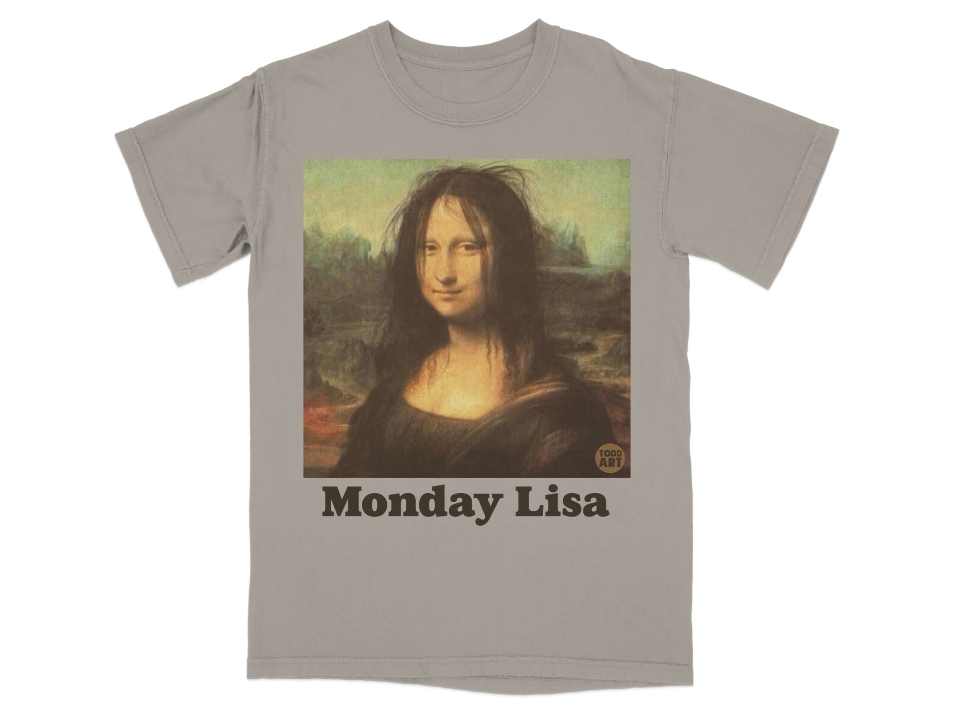 Monahan Lisa shirt with "Monday Lisa" text.
