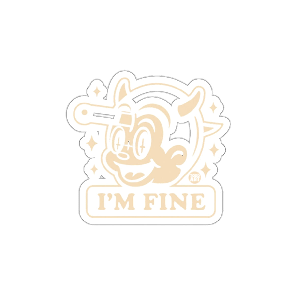 I'm Fine Cartoon Character Sticker Artwork