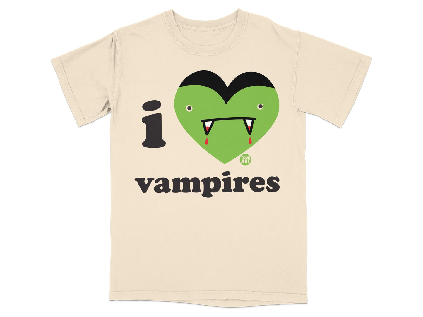 I Love Vampires Fun Green Heart Graphic Product