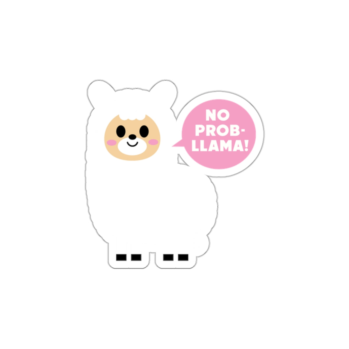 No Prob-llama Cute Llama Sticker for Fun Décor