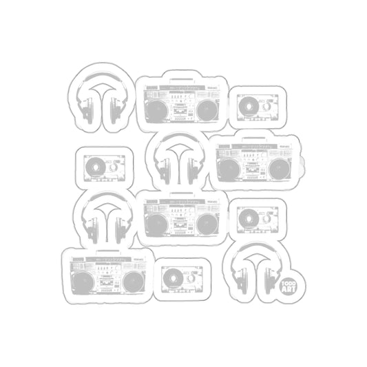 Headphones Boomboxes Tapes Retro Cool Audio Design Stickers