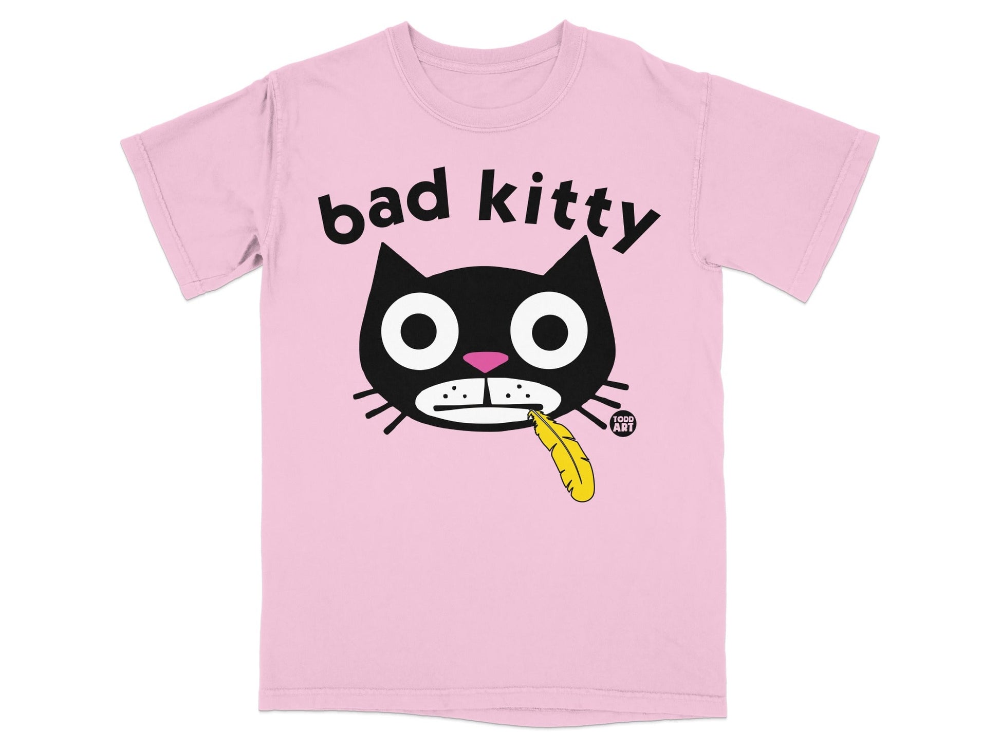 Bad Kitty Pink Cat T-Shirt for Animal Lovers