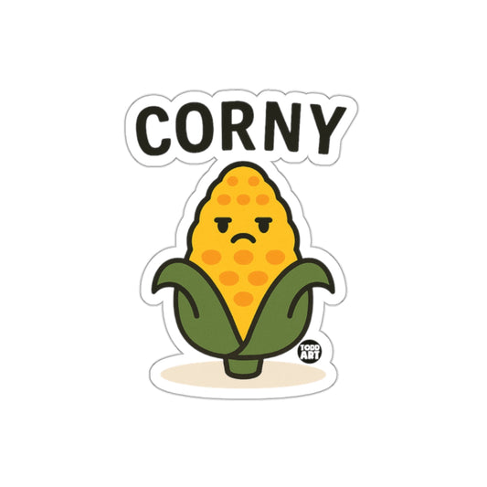 Corny Funny Corn Character Sticker Humorous Art