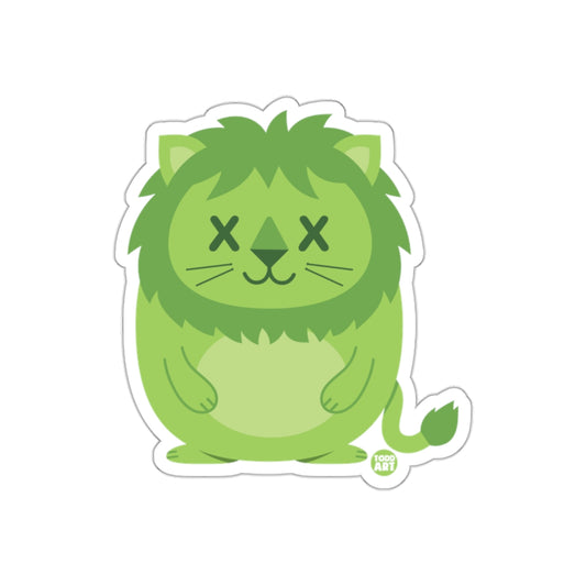 Adorable Green Lion Cartoon Sticker for Kids
